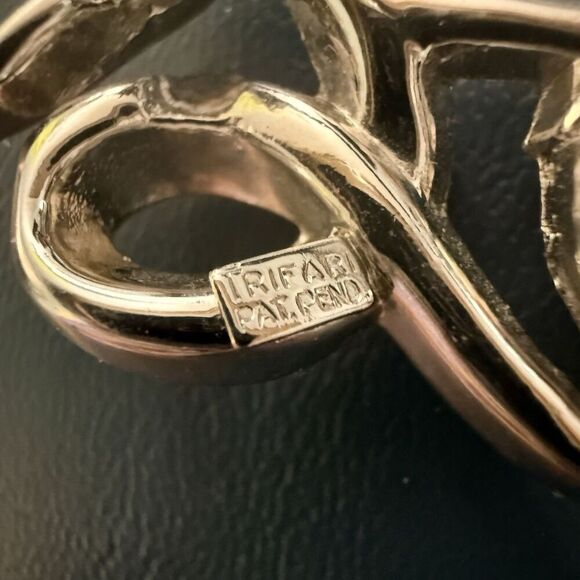 Vintage Silver Tone Signed Crown Trifari Rhinestone Cascade Brooch Pin - Picture 6 of 6